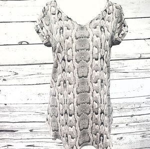 Express Snake Skin Silky T-shirt rolled sleeves XS